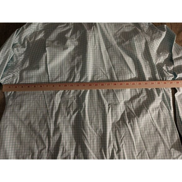 Duluth Trading Co Shirt Mens 2XL Tall Light Blue Check Button Down - Picture 4 of 5